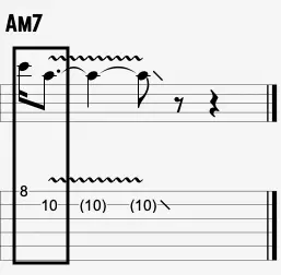 guitar solo motif based on descending third motif reused in the ending